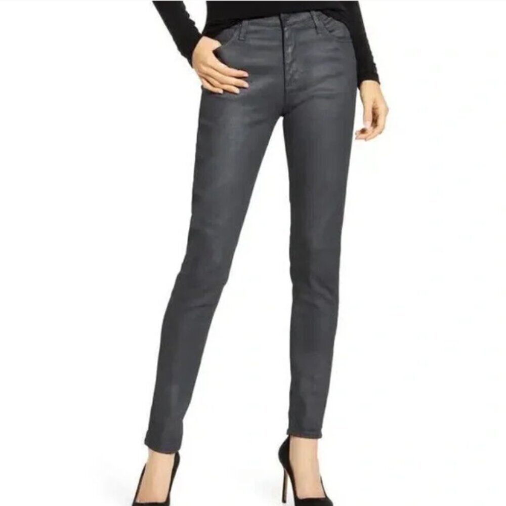 AG Adriano Goldschmied The Farrah Skinny Leatherette Jeans Size 30 Regular
